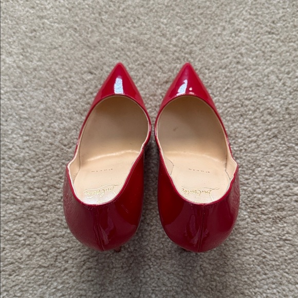 Louboutin Pigalle Red Patent Pointed-Toe Stilettos - Picture 2 of 8